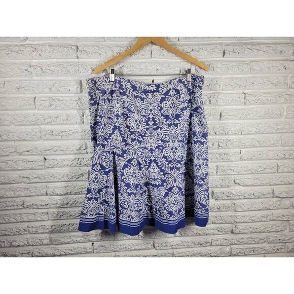 Robbie Bee Signature Womens Skirt 20W Plus ALine Side Zip Blue FLO198XE - Picture 1 of 7